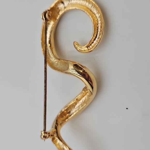 Gold Swirl Brooch Avon Pin Vintage - Picture 4 of 4
